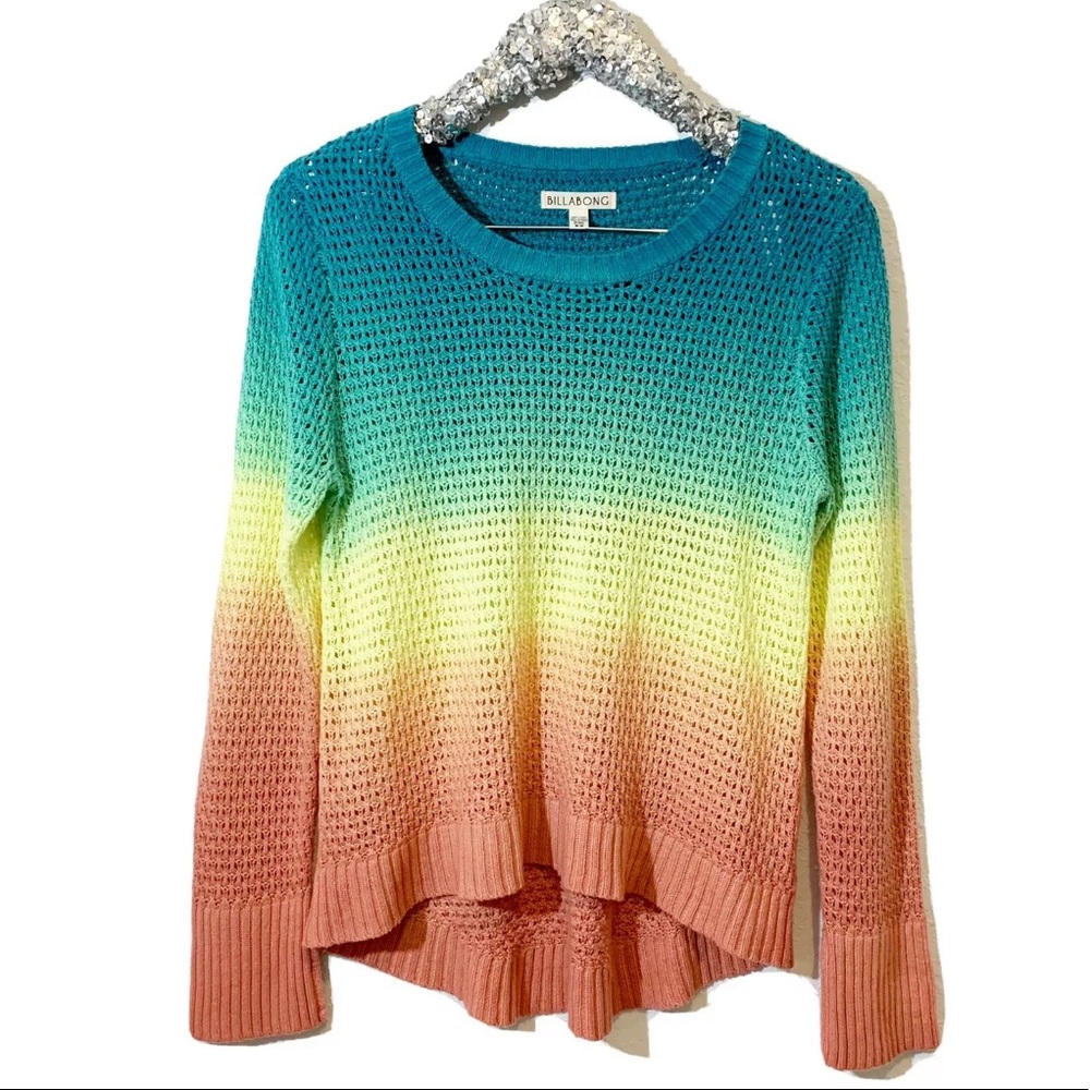 BILLABONG Rainbow Cable Knit Long Sleeve Sweater M
